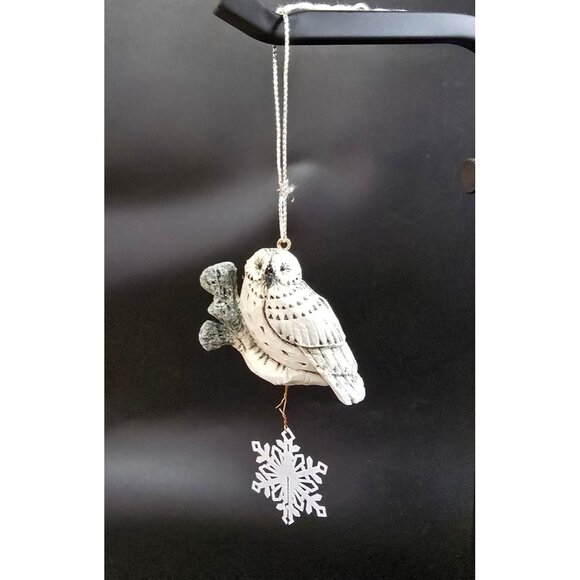 NWT Rare Vintage Pam Schifferl Winter White Owl Ornament Snowflake Midwest - Picture 1 of 10